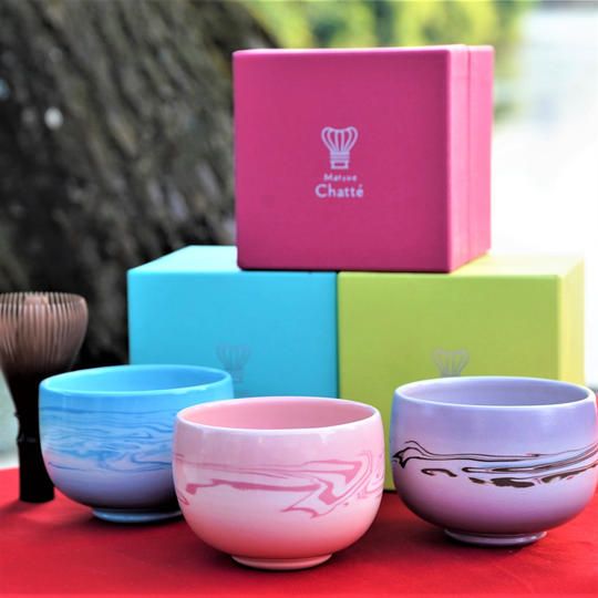 【クラウドファンディング特別価格】“ご縁の国 島根”のラテ茶碗3個セット (高橋幸治窯 「マカロン」3色)