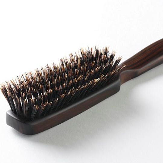 最高級猪毛100％　ヘアブラシ(毛量：普通の方向け） お風呂場で使えるシャンプーブラシ付き！！