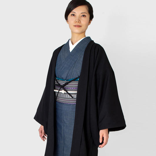 【15%OFF】レディース《デニム着物/羽織》のフルオーダーと羽織紐の3点セット