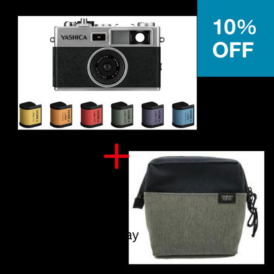 YASHICA Y35 with 6 digiFilms & デイズポーチ（ネイビー･グレイ） セット