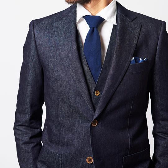 【先行販売】【フルオーダーメイド】インディゴデニムスーツ(3ピース) ※カジュアルとフォーマル
