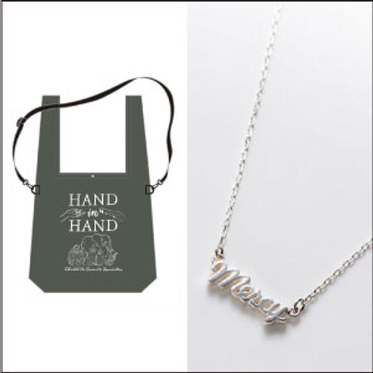 クリステル財団オリジナルシルバーネックレス、イラストレーターShogo Sekineさんデザイン「マルシェバッグ」