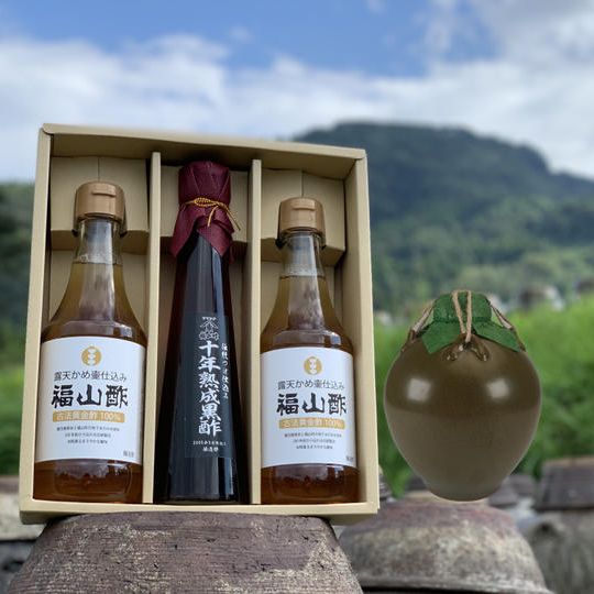 伝統製法で造る壷酢セット（苗代川焼かめ壷付）