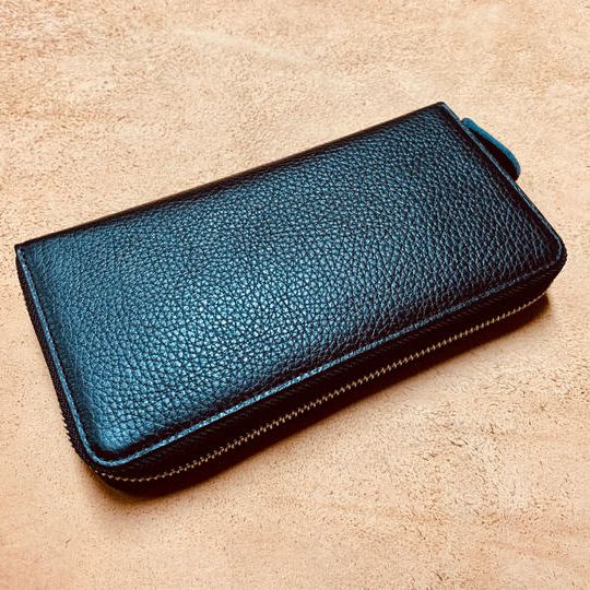 【20％OFF】特許4FUSION 日本製イタリアレザー長財布　ブラック