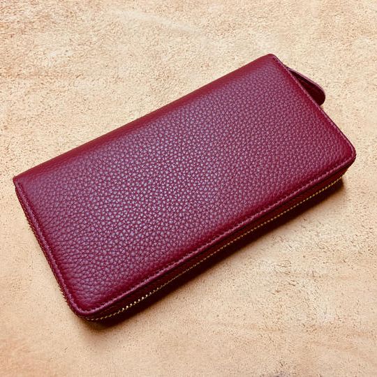【20％OFF】特許4FUSION 日本製イタリアレザー長財布　ワインレッド