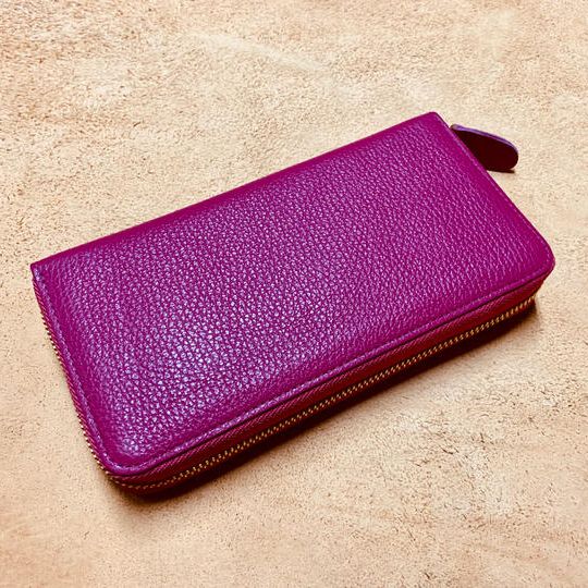 【20％OFF】特許4FUSION 日本製イタリアレザー長財布　ピンク