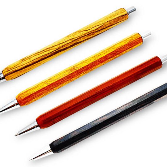 【早割】希少樹木の八角型シャープペン「男性に人気のある」濃い色目の木材を活かした中太タイプ(11㎜)