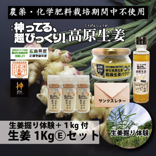 生姜掘り体験+1Kg付き　生姜1Kg (E) セット