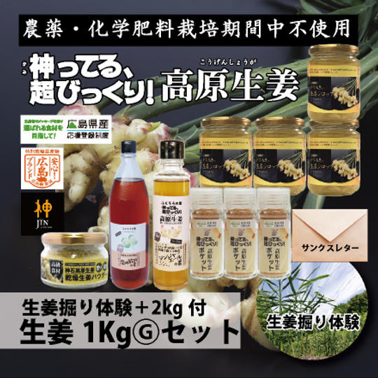 生姜掘り体験+2Kg付き　生姜1Kg (G) セット