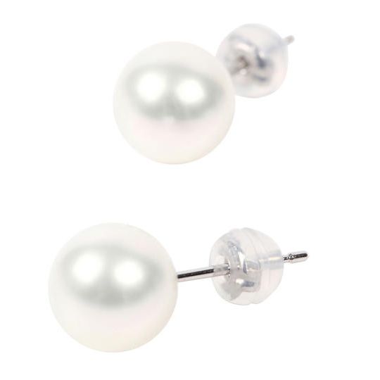 壱岐真珠 無調色あこや真珠ピアス 7.5-8.0mm pt900(プラチナ900)