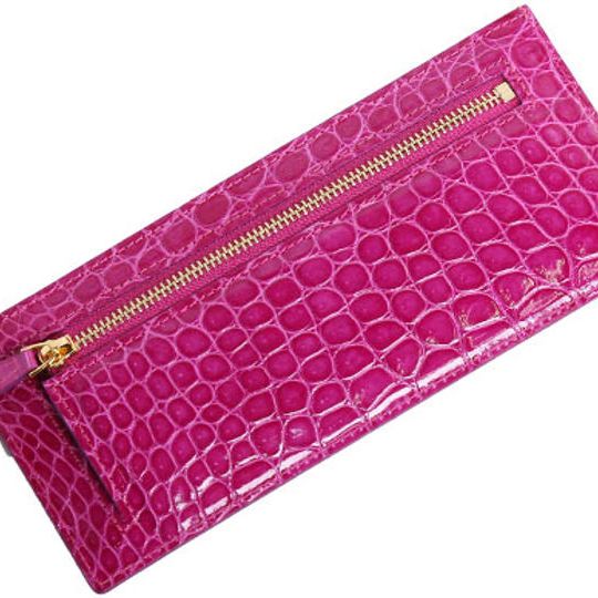 【数量限定 / 16点】＜6,000円引き＞　マゼンタピンク　ポロサス薄型長財布