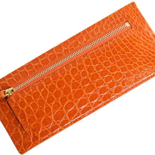 【数量限定 / 7点】＜4,000円引き＞　オレンジ　ポロサス薄型長財布