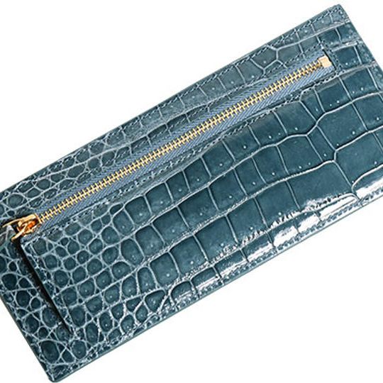 【本クラウドファンディング限定 / 3点】＜2,000円引き＞　ブルーグレー　ポロサス薄型長財布