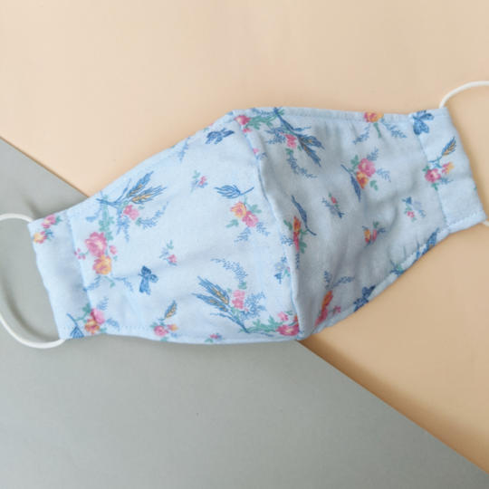 創業70年蒲郡のガーゼ工場×KISS MYLIFEが作った7層ガーゼマスク◆オリジナルプリント◆フレンチブルー