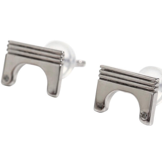 エンジンピストン ピアス シルバー/キュービックジルコニア