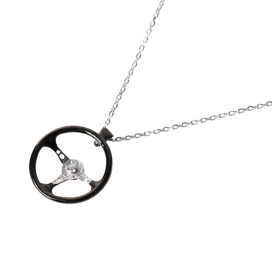ステアリング(ディープコーン) ペンダントネックレス シルバー/キュービックジルコニア