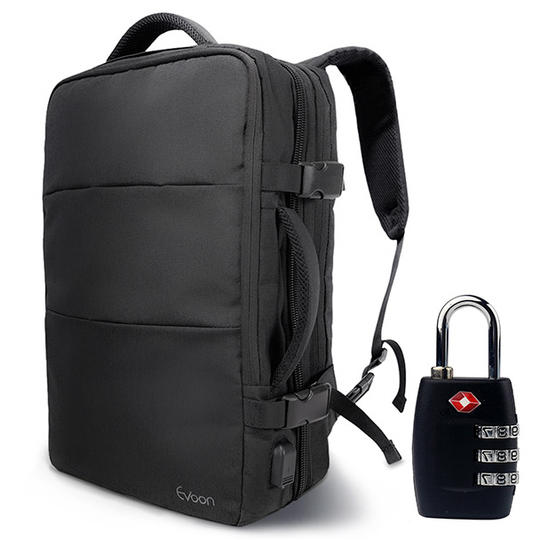 【早割10名限定 32％OFF】 リュック×1個 TSAロック×1個・ブラック