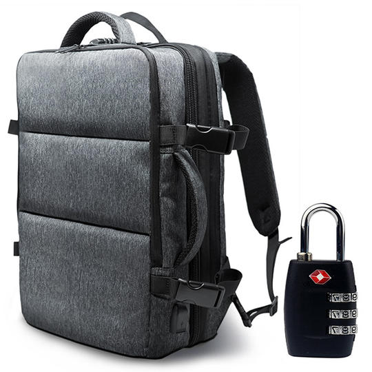 【早割10名限定 32％OFF】 リュック×1個 TSAロック×1個・グレー