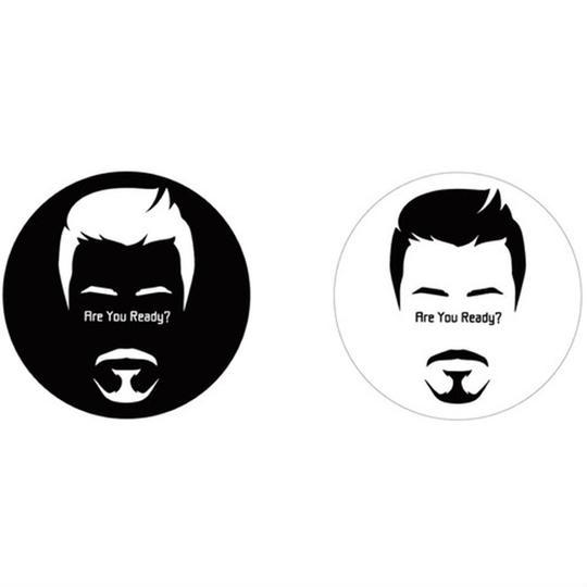“Are You Ready?” ステッカー白黒2枚セット（6cm×6cm）