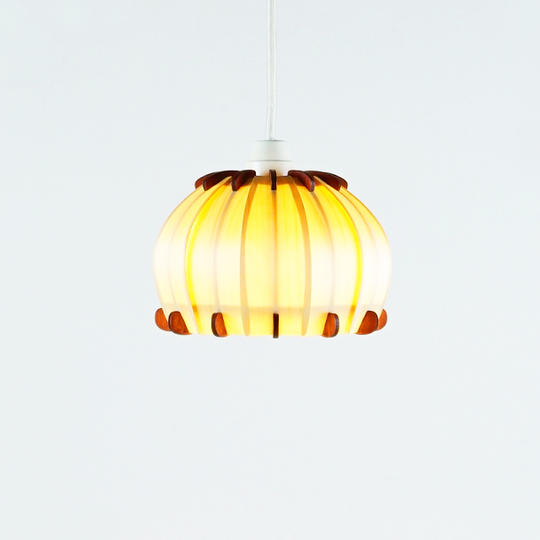 【Creema SPRINGS割引き】天然木「ヒノキ」ツキ板ペンダントライト『ペコロス』