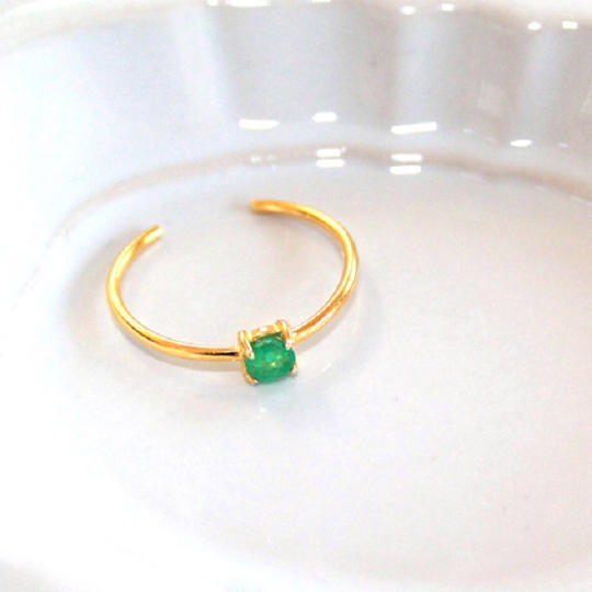 ＜レアストーン イヤーカフ 2way オープンリング＞