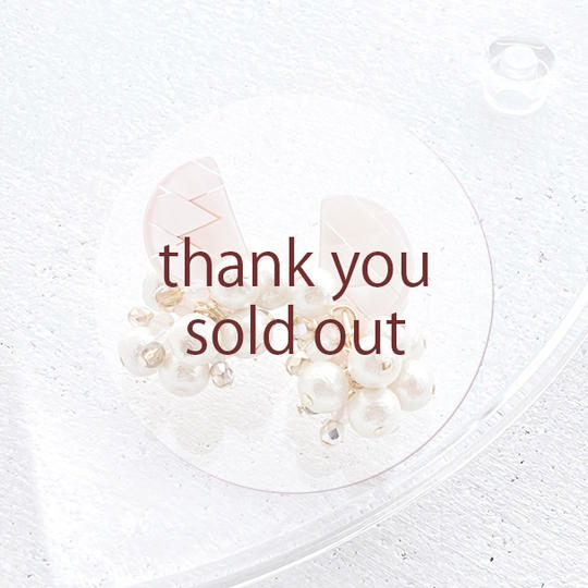 ［ 早割 ］コットンパールブーケ ピアス・イヤリング - パールピンク -