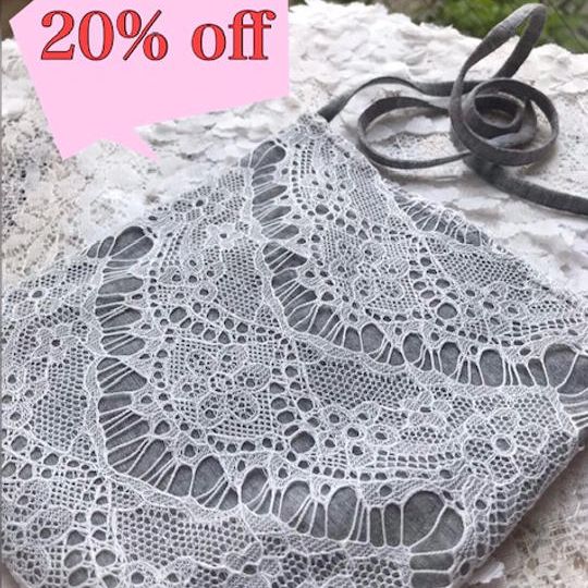 【着せ替え3WAYレース】　グレーｘ白レース