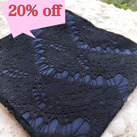 【着せ替え3WAYレース】　紺ｘ黒レース