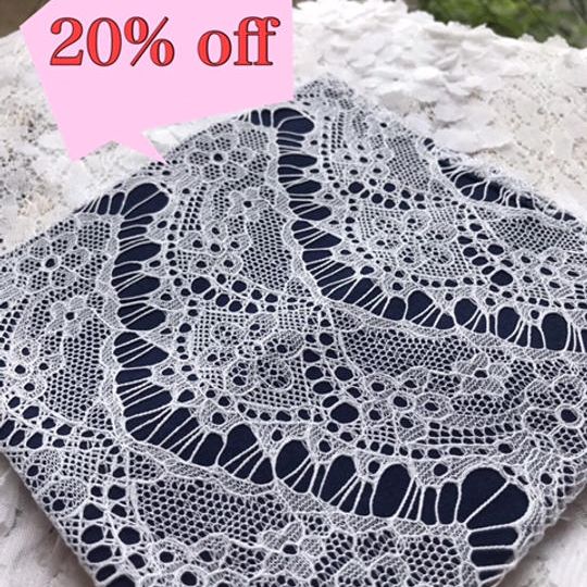 【着せ替え3WAYレース】　紺ｘ白レース