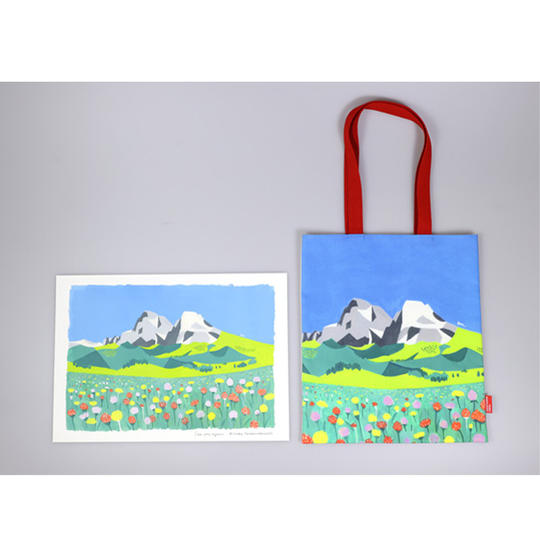 絵画 ＆「南三陸ミシン工房」 縫製 プリントトートバッグのおそろいセット「升ノ内 朝子 作 / また逢う日まで」