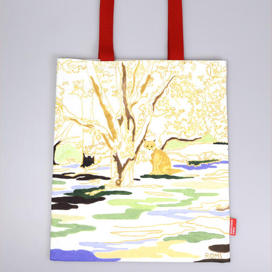 「南三陸ミシン工房」縫製 プリントトートバッグ 「わたなべろみ 作 / 森を守る動物たち」