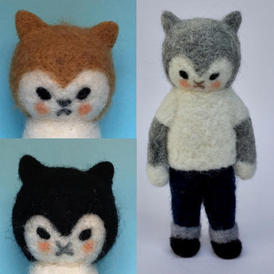 羊毛ニードルフェルト人形ねづねこちゃん