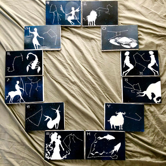 十二星座のキャンバス原画 - 4ピース -