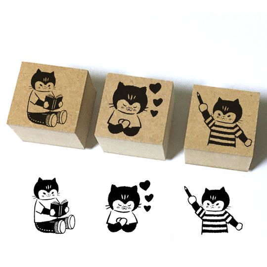 ねづねこちゃんゴムハンコ3種