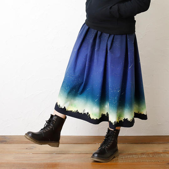 大人用 流星柄スカート【流星ポストカード付き カラーランダム】