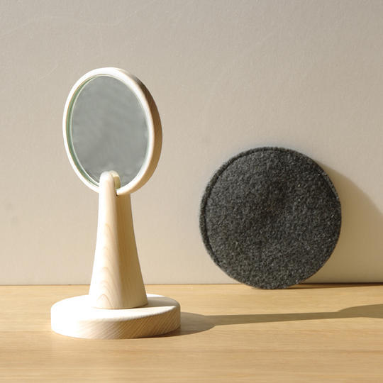 広葉樹のような手鏡／置台付き／5カラー	