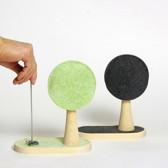 広葉樹のような手鏡／トレイ付き／5カラー