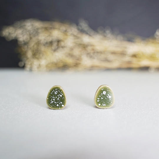《Creema SPRINGS限定》ヴィンテージ 美濃焼タイル  ピアス or イヤリング : Oribe