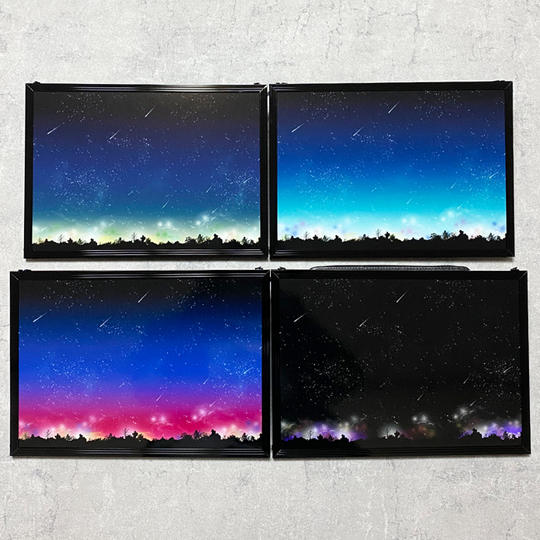 流星柄パネルアートA4サイズ【流星ポストカード付き カラーランダム】