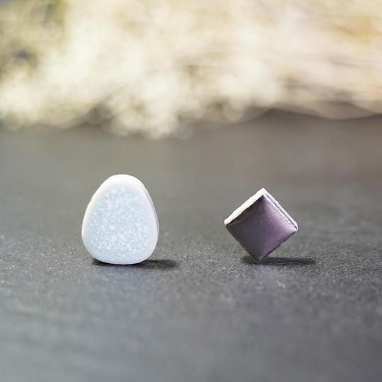 《Creema SPRINGS限定》ヴィンテージ 美濃焼タイル  ピアス or イヤリング : LGx PS