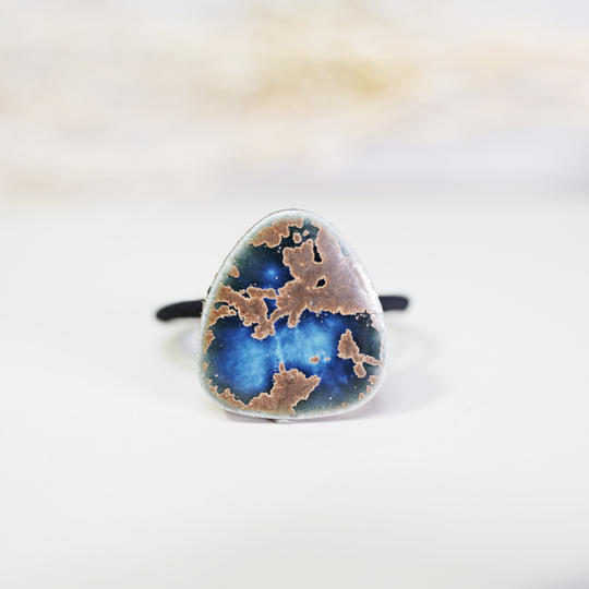 《Creema SPRINGS限定》ヴィンテージ美濃焼タイルのヘアゴム :  Earth