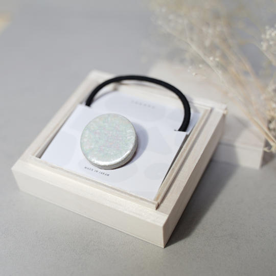 《Creema SPRINGS限定》ヴィンテージ美濃焼タイルのヘアゴム :  Opal