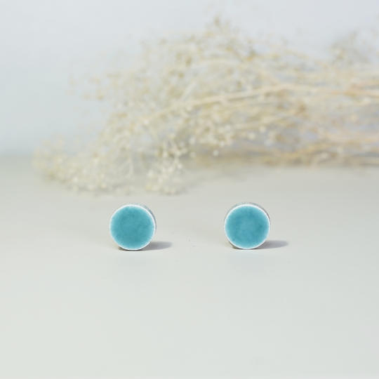 《Creema SPRINGS 限定》 美濃焼タイル  ピアス or イヤリング : Tturquoise