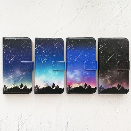 【Creema SPRINGS限定】流星 手帳型iPhoneケース【流星ポストカード付き カラーランダム】