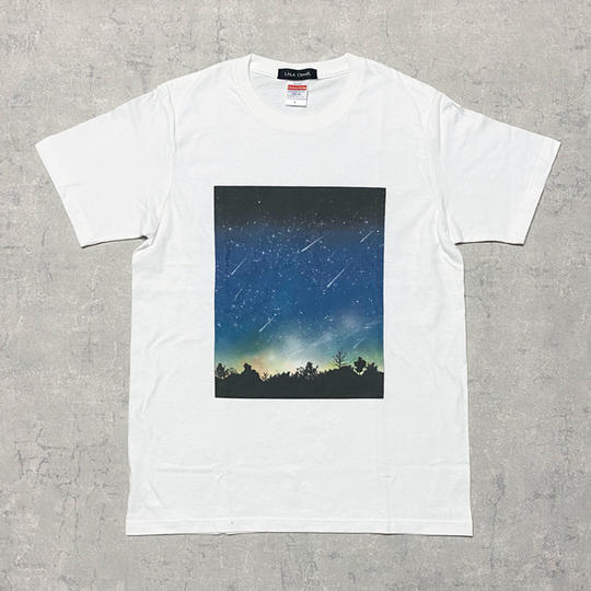 流星柄メンズ型Tシャツ【流星ポストカード付き カラーランダム】