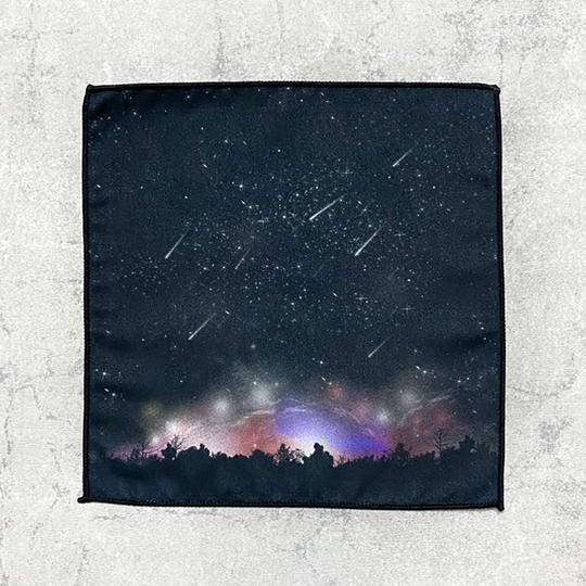 流星BLACK柄ハンドタオル【流星ポストカード付き カラーランダム】
