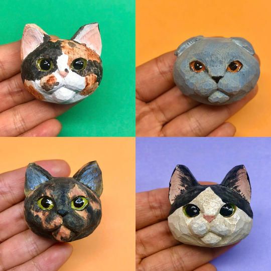 猫ちゃんのお顔ブローチオーダー