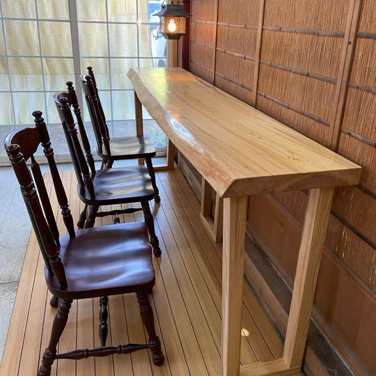 ☆釘　ネジ　を使わずに創る日本黒松1枚板カウンターテーブル☆