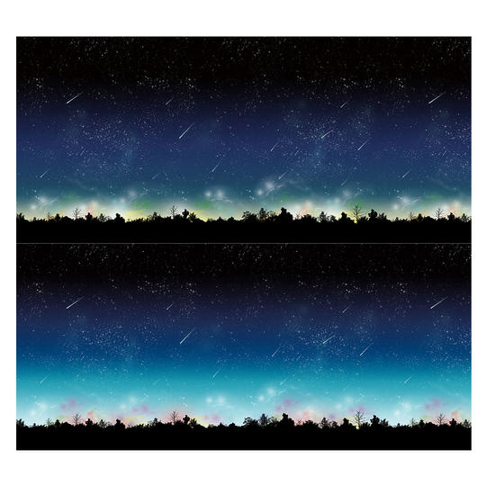 流星柄B 生地1m（シーチング）【流星ポストカード付き カラーランダム】