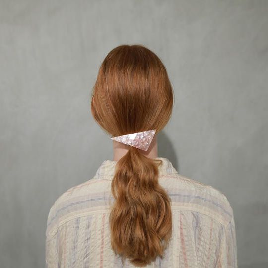 [ サンカクバレッタ ]　sAnのヘアアクセの原点（送料込）パールピンクカラフルチップ